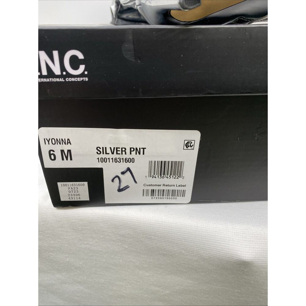 INC INTL Concepts Wmn Iyonna Slouch Heeled Boot Sz US 6 Silver Patent - Picture 11 of 12